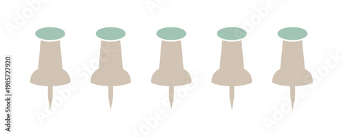 Collection of Solid Icons Featuring Push Pins.
