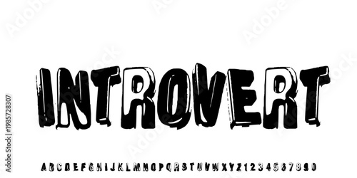INTROVERT Hand Drawn Brush Font - Bold Grunge Display Typeface