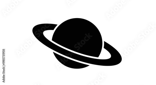 Saturn Planet Icon Black.