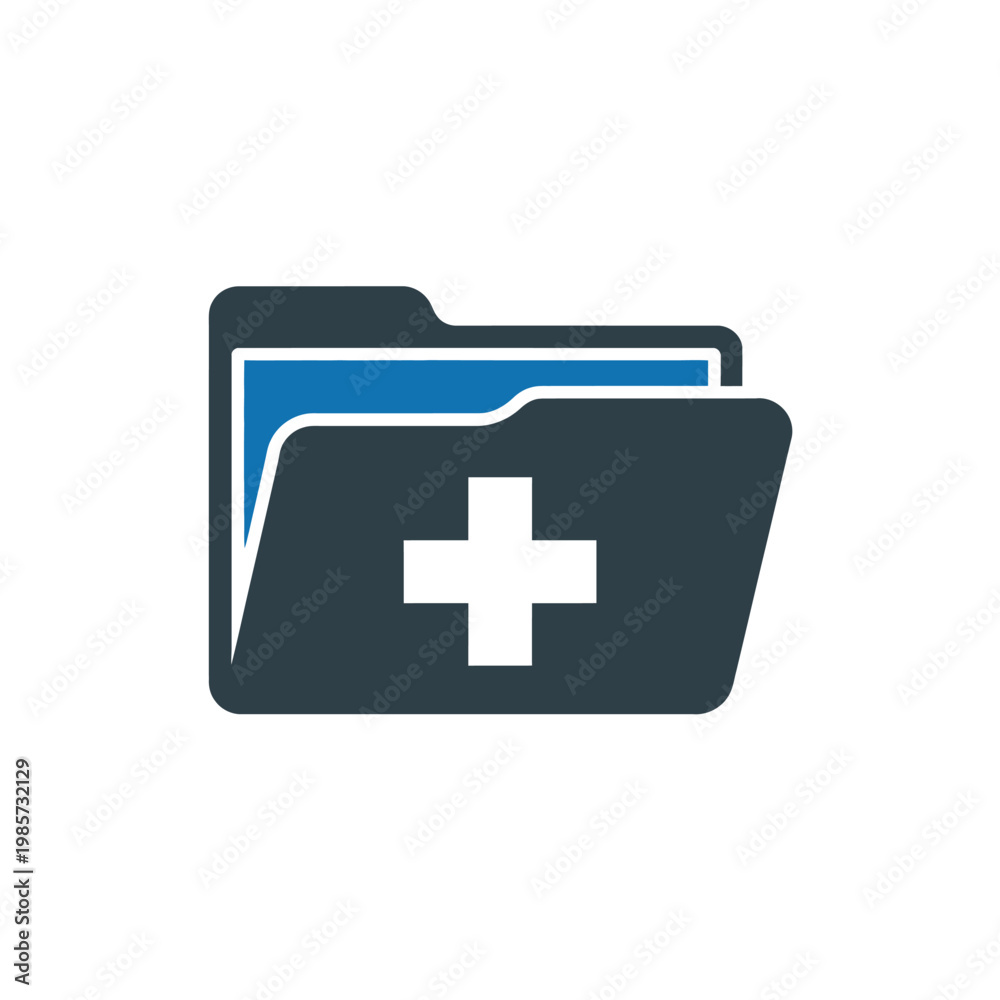 Fototapeta premium Medical record folder icon representing health data and patient information