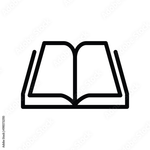 Open book page bottom angle outline icon vector design good for web or mobile app