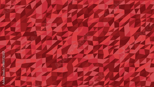 Red geometric pattern, a modern abstract low poly background with dynamic polygonal facets in shades of crimson and dark red, creating a textured wallpaper or template for websites,