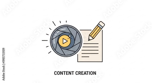 Creative Process for Content Development with Camera and Notepad