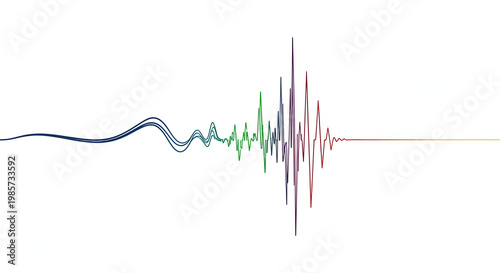 Vibrant Rainbow Soundwave Visualization on White Background