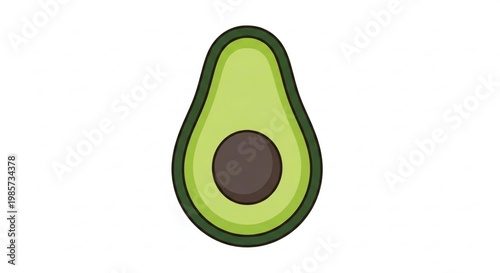 Fresh Avocado Slice with Creamy Texture and Rich Color Palette