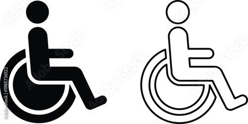Wheelchair accessibility icon silhouette accessibility symbol with wheelchair, accessibility