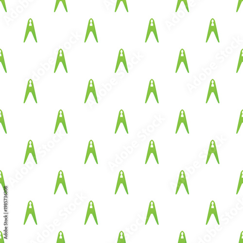 Green clothespin seamless pattern repeating laundry tool background
