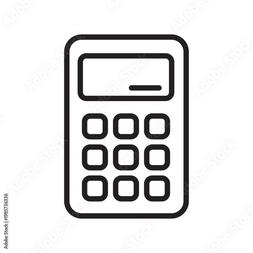 Outline calculator icon isolated flat style design.