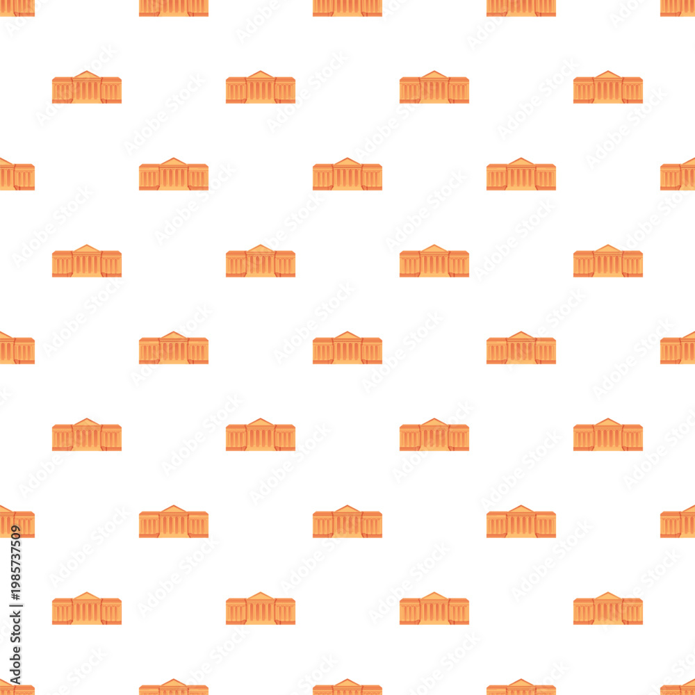 Naklejka premium Repeating pattern of government building, court, or museum icons