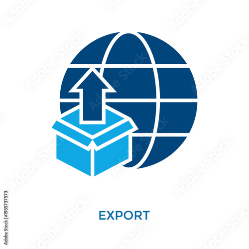 Export Icon Dual Tone Style. Vector Illustration For Graphic Design