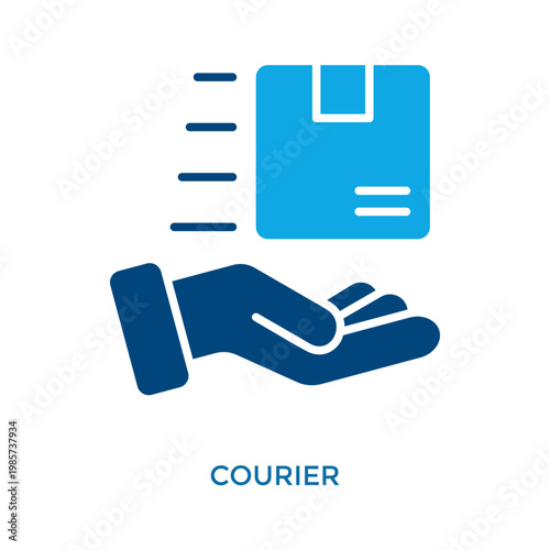 Courier Icon Dual Tone Style. Vector Illustration For Graphic Design