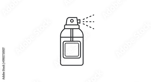 Aerosol spray bottle icon with misting spray effect