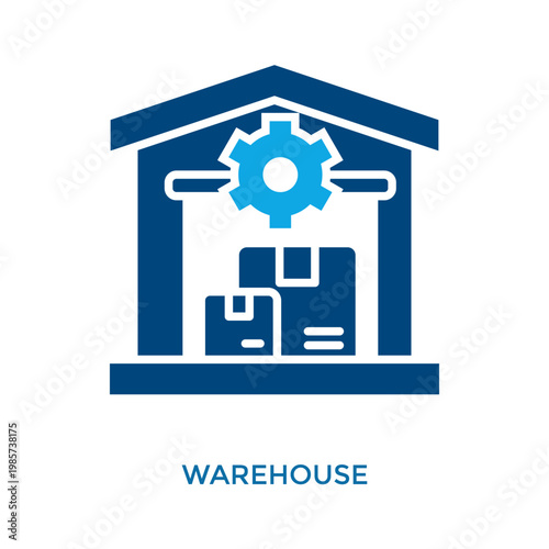 Warehouse Icon Dual Tone Style. Vector Illustration For Graphic Design