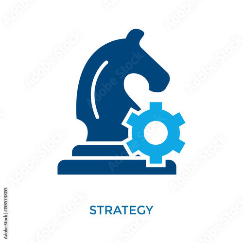 Strategy Icon Dual Tone Style. Vector Illustration For Graphic Design
