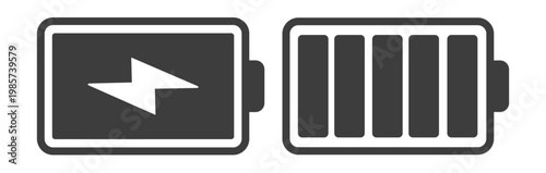 Battery icon set. battery charging sign and symbol. battery charge level black line or flat vector