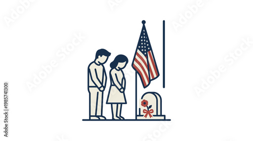 Mourning Americans at a Memorial