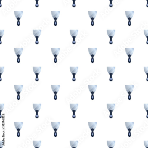 Putty knives forming a repeating pattern on a white background