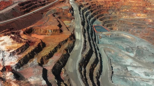 Aerial view of Rio Tinto open-pit mine in Spain