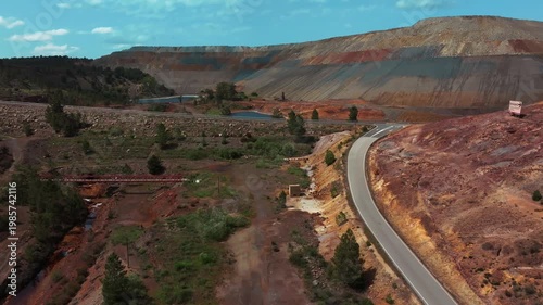 Aerial view of Rio Tinto open-pit mine in Spain