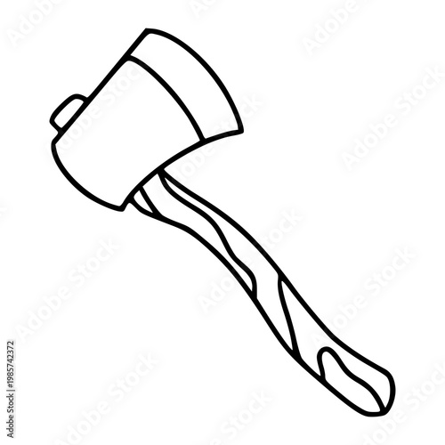 classic camping hatchet drawing for outdoor concept