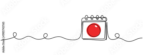 Calendar page marked with red dot indicating important date. No editable stroke