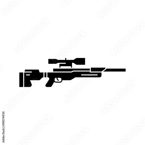 Long range rifle glyph icon. firearm solid illustration.