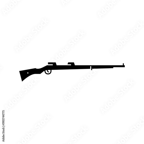 classic rifle glyph icon. rifle solid illustration.