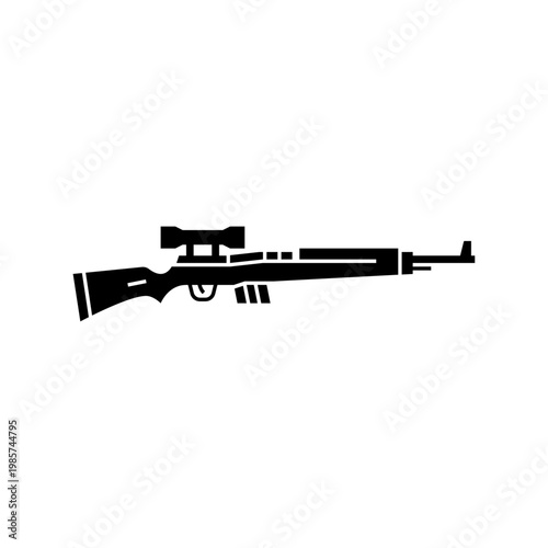 semi automatic caliber glyph icon. firearm solid illustration.