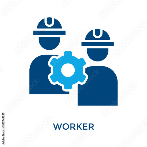 Worker Icon Dual Tone Style. Vector Illustration For Graphic Design