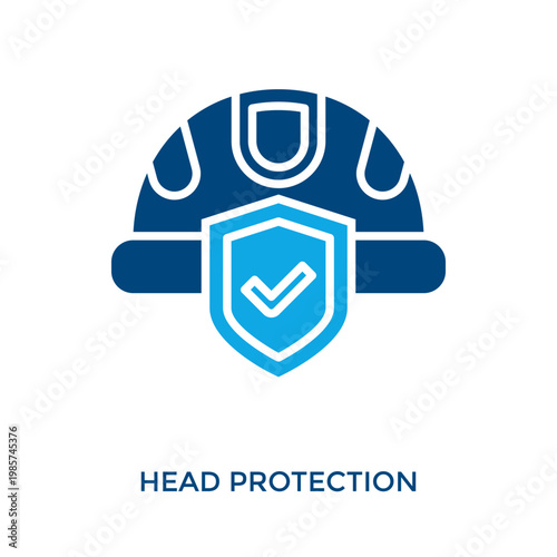 Head Protection Icon Dual Tone Style. Vector Illustration For Graphic Design