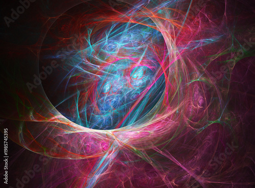 Fractal colored abstract on black background