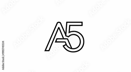 A stylized outline of the letter A intertwined with the numeral 5
