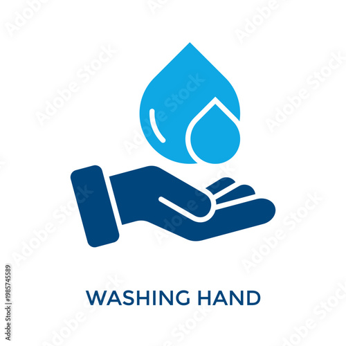 Washing Hand Icon Dual Tone Style. Vector Illustration For Graphic Design