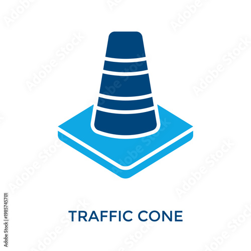 Traffic Cone Icon Dual Tone Style. Vector Illustration For Graphic Design