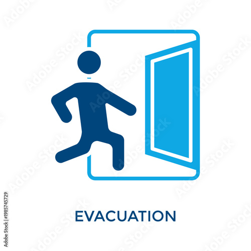Evacuation Icon Dual Tone Style. Vector Illustration For Graphic Design
