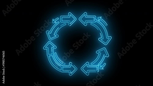 Neon-lit cybersecurity flowchart with threat detected center on black background