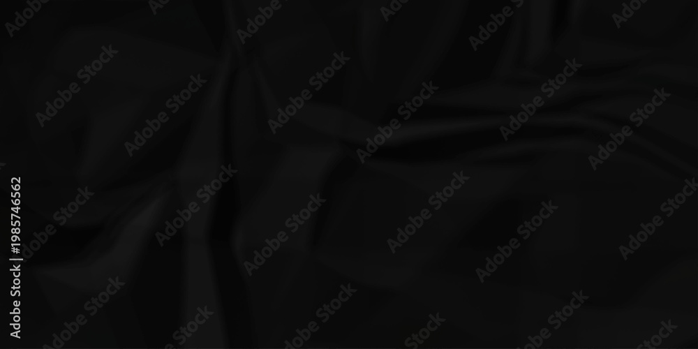 Fototapeta premium Crumple crushed black paper obsolete rumple craft design. wrinkle ripped creased crumple aged closeup recycled document grunge paper background.