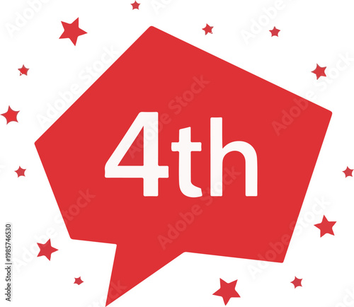 Red speech bubble with the ordinal number 