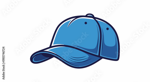 A vibrant blue baseball cap with a curved brim and dark outline