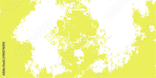 Abstract green nature background featuring a floral vector design with spring leaves and butterflies as an artistic summer foliage ornament for a wallpaper card