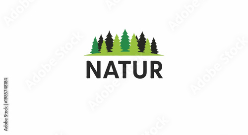 A stylized logo featuring a line of evergreen trees above the word "NATUR.