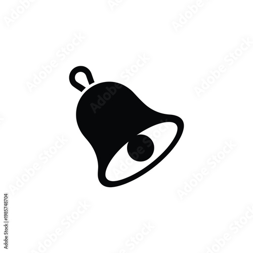 Simple black silhouette of a classic bell with a clapper