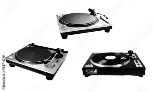 Vintage retro record for halftone music vinyl and illustration collage vector. Art isolated set for pop audio design set and grunge dot poster. Vintage monochrome sound for halftone texture nostalgia.