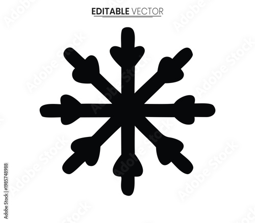 Intricate black snowflake design a striking geometric shape silhouette high quality
