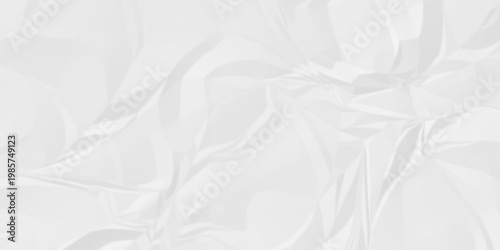 Crumple crushed white paper obsolete rumple craft design. wrinkle ripped cardboard crumple aged closeup recycled document grunge paper background.