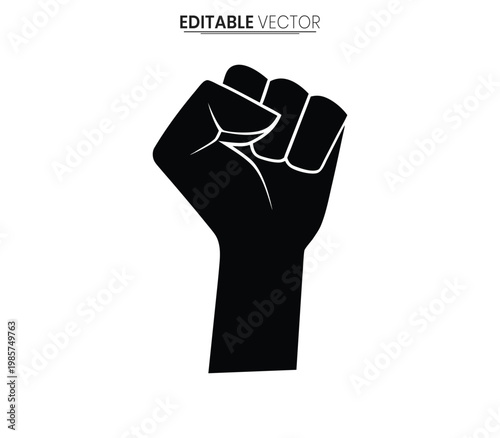 Raised fist emblem a powerful symbol of resistance and solidarity silhouette