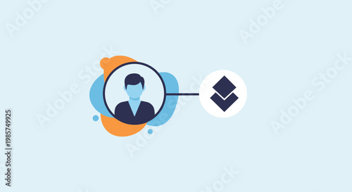 Flat minimalist illustration of crypto digital identity b