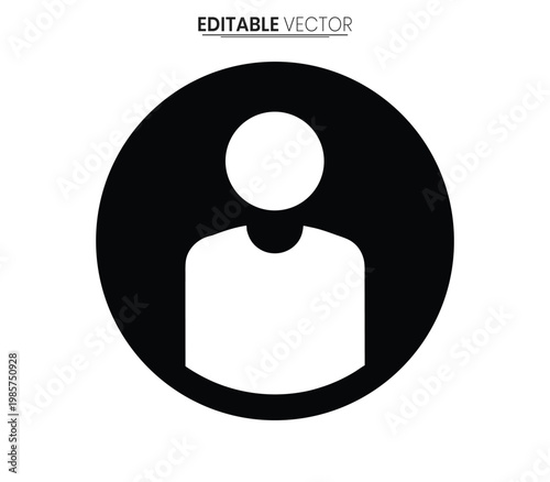 Simple black circle with a white human profile a minimalist silhouette