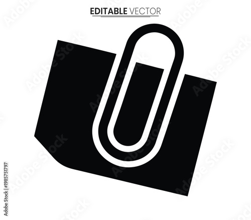 Simple black graphic of a paperclip against a white background silhouette