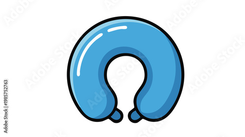 Blue travel neck pillow icon on a white background